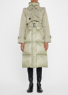 Sacai Double-breasted Padded Cotton-blend Coat In Lkhaki