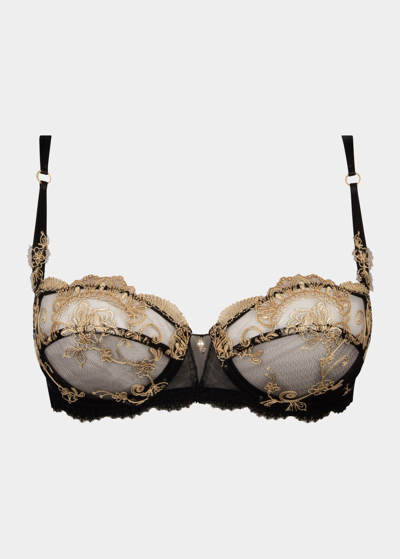 Lise Charmel Floral-embroidered Two-part Demi Bra In Og/or Glamour