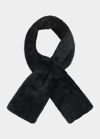 Gorski Shearling Pull-through Scarf In Black