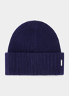 Gorski Ribbed Wool-blend Beanie In Navy