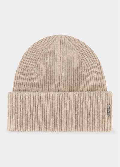 Gorski Ribbed Wool-blend Beanie In Beige