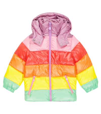 Stella Mccartney Baby Multicolor Rainbow Striped Puffer Jacket In Multicoloured