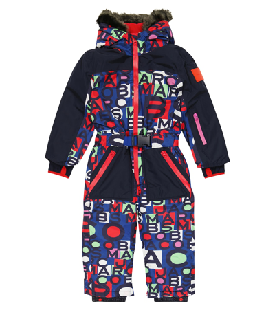 Marc Jacobs Kids' Printed Ski Suit In Red/blue