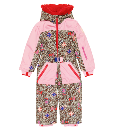 Marc Jacobs Kids' Leopard-print Ski Suit In Begie