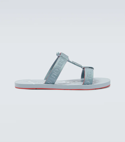Christian Louboutin Surf Jacquard Sandals In Zinc