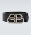 BALENCIAGA BB LARGE CROC-EFFECT LEATHER BELT