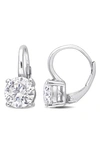 Delmar Sterling Silver Created Moissanite Drop Earrings In Silver