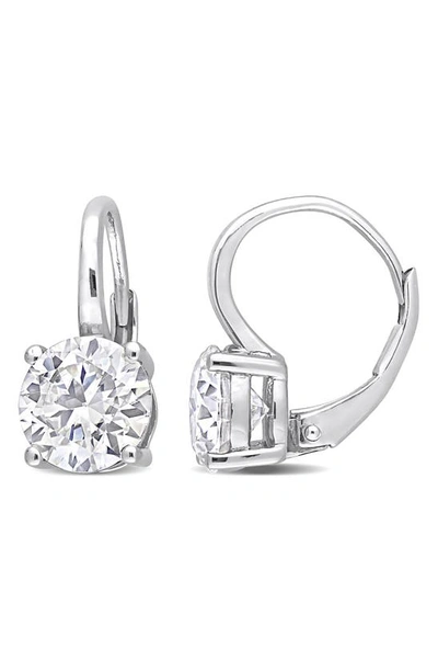 Delmar Sterling Silver Created Moissanite Drop Earrings