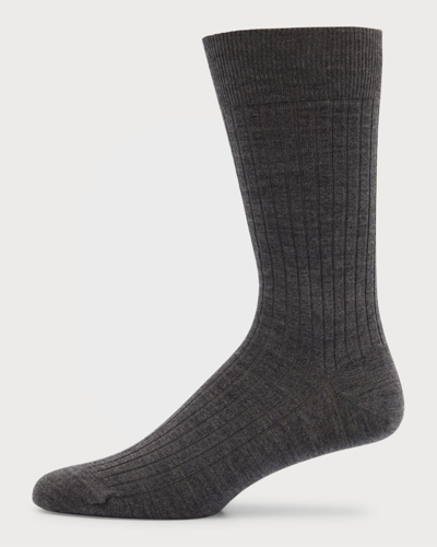 Marcoliani Wool Dress Socks In Silver