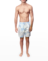 Siamo Verano Men's Linen Tie-dye Shorts In Light Blue