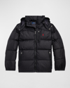 Polo Ralph Lauren Kids' Little Boy's & Boy's Nyon Down-filled Hooded Jacket In Black
