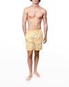 Siamo Verano Men's Linen Tie-dye Shorts In Orange