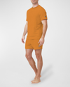 Siamo Verano Men's Terrycloth Crewneck T-shirt In Orange