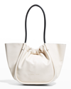 Proenza Schouler Large Ruched Smooth Leather Tote Bag In Stone
