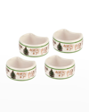 SPODE CHRISTMAS TREE GOLD NAPKIN RINGS, SET OF 4