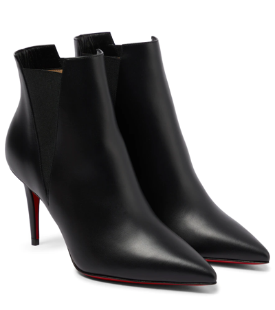 Christian Louboutin Astri Leather Ankle Boots In Black