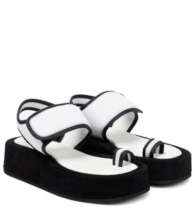 Wardrobe.nyc Neoprene And Suede Platform Sandals In Black, White