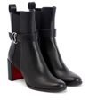 Christian Louboutin Chelsea Booty 70 Leather Ankle Boots In Black