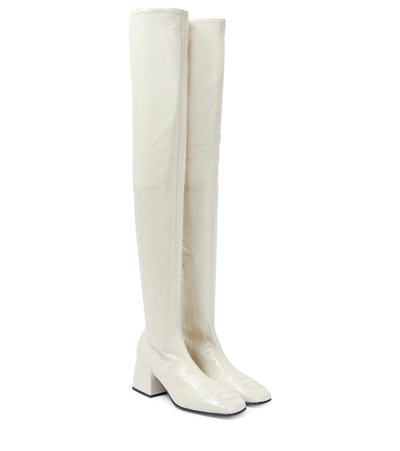 Courrèges Over-the-knee Vinyl Boots In Nude