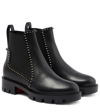 Christian Louboutin Out Lina Embellished Leather Ankle Boots In Black