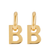 Balenciaga B Chain Xs Earrings In Shiny Gold