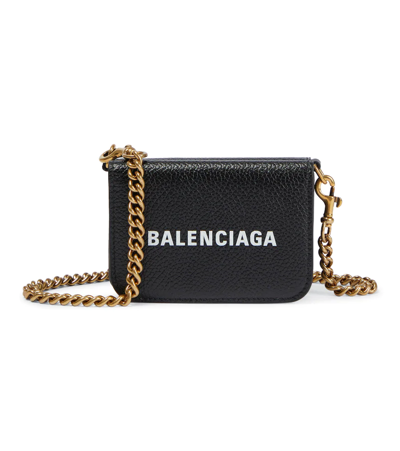 Balenciaga Cash Mini Wallet On Chain In Black