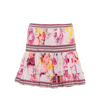 CAMILLA SMOCKED FLORAL SILK MINISKIRT