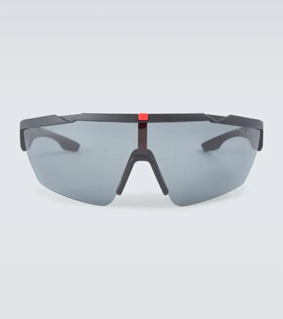 Prada Linea Rossa Rectangular Sunglasses In Black