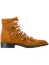 GIVENCHY GIVENCHY ELEGANT STUDDED BOOTS - BROWN,BE0814312411851237
