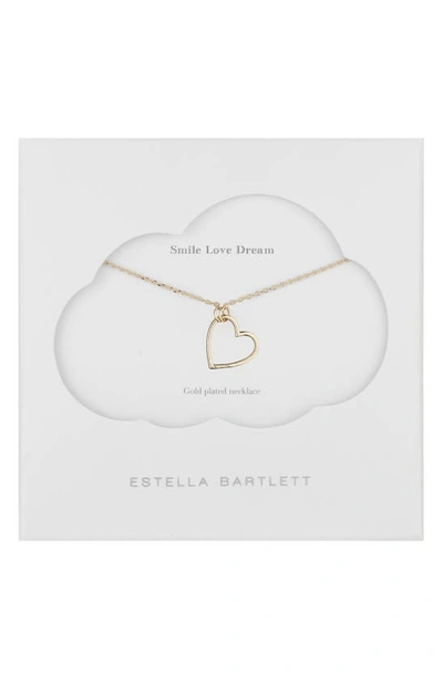 Estella Bartlett Smile Dream Love Open Heart Necklace In Gold