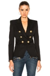 Balmain Black Double-breasted Jacket With Branded Buttons And Asymmetric Cut In Black