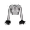 Santa Feathers Top In Black