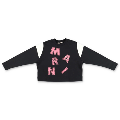 Marni Black Cotton  Cropped Sweatshirt