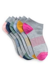 Nordstrom Rack Stripe Arch Ankle Socks In Dark Denim -grey Heather Multi
