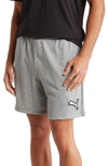 Puma Badge Sport Knit Shorts In Grey