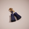 Coach Remade Tassel Bag Charm In Blue