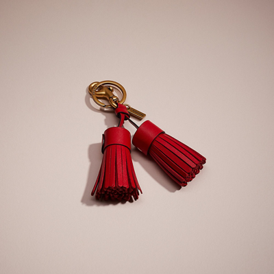 Coach Remade Tassel Bag Charm In Red