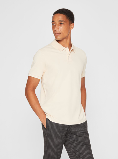 Club Monaco Tipped Collar Polo In Pink