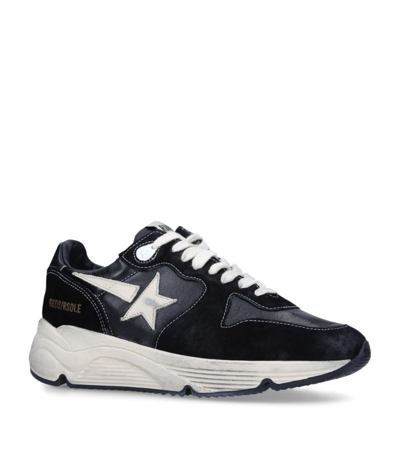 Golden Goose Leather Running Sole Sneakers In Black