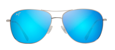 Maui Jim Cliff House Mj B247-17 Aviator Polarized Sunglasses In Blue