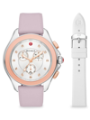 MICHELE WOMEN'S CAPE 38MM STAINLESS STEEL & SILICONE CHRONOGRAPH WATCH