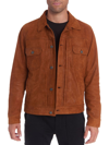 Pino By Pinoporte Men's Leather Button Down Trucker Jacket In Champagne