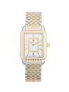 MICHELE WOMEN'S DECO II STAINLESS STEEL, 18K YELLOW GOLD & DIAMOND BRACELET WATCH