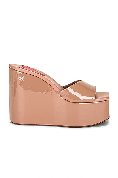 Alaïa Pink Platform Wedge Mules In 117 Chair