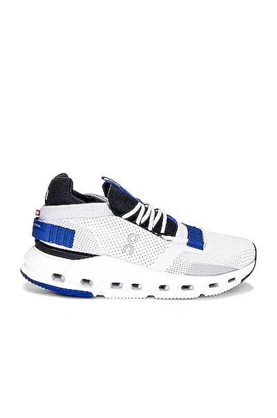 On Women's Cloudnova Low Top Sneakers In White/blue