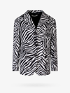 Alessandra Rich Oversized Velvet Zebra Print Jacket In Black