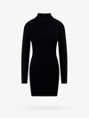 Alexander Wang T Black Bodycon Mock Neck Long Sleeve T-shirt Dress In Black