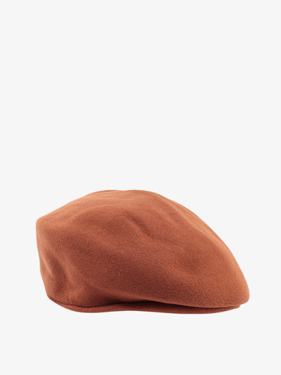 Comme Des Garçons Shirt Logo-embroidered Baker-boy Cap In Brown