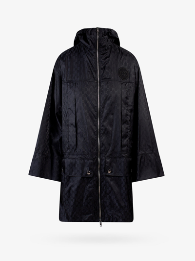 Gucci Black Technical Fabric Jacket With All-over Logo