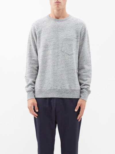 Officine Generale Chris Crew-neck Cotton-blend Sweatshirt In Gray